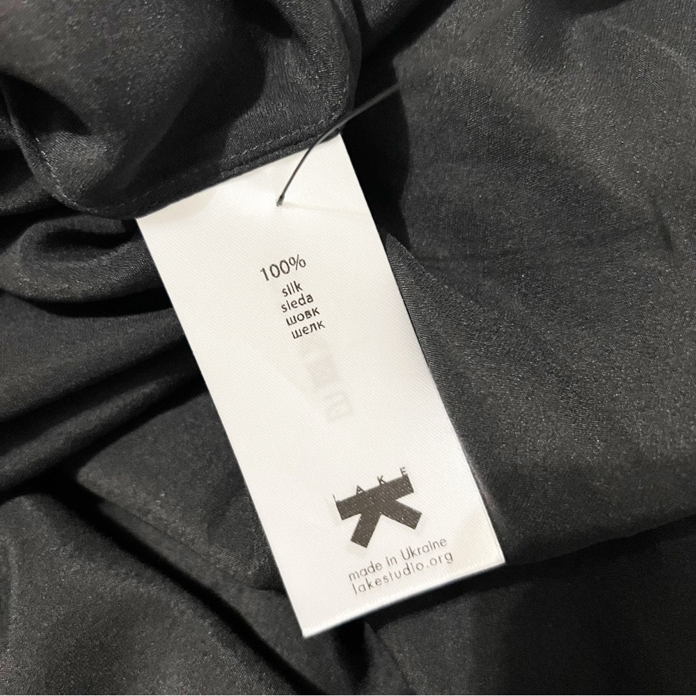 Lake Studio Black Silk Midi Slip Dress Strappy Runway Size Small S - Picture 5 of 6